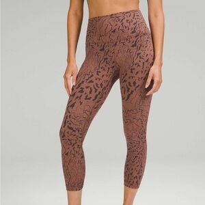 lululemon Align High-Rise 23” Crop Leggings Camo Contour Jacquard Print Size 6
